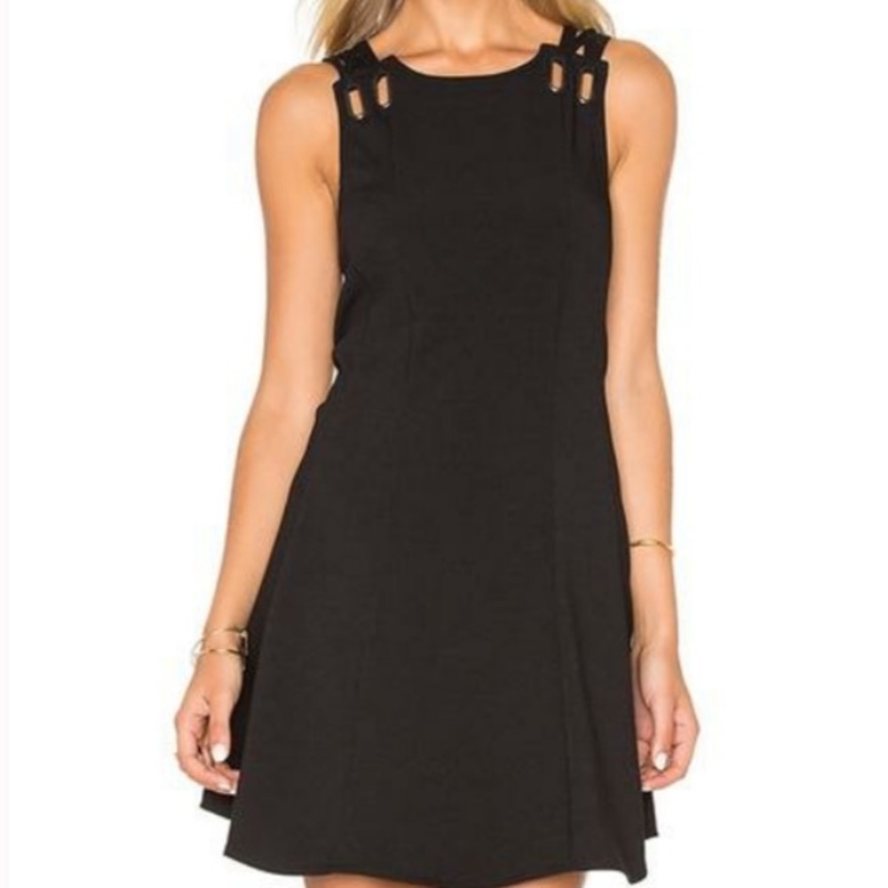 - Free People black dress with unique shoulder cutouts Size small